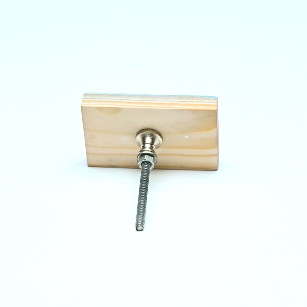 Handmade Pine Wood Blue LEGO-Inspired Knob for Kids